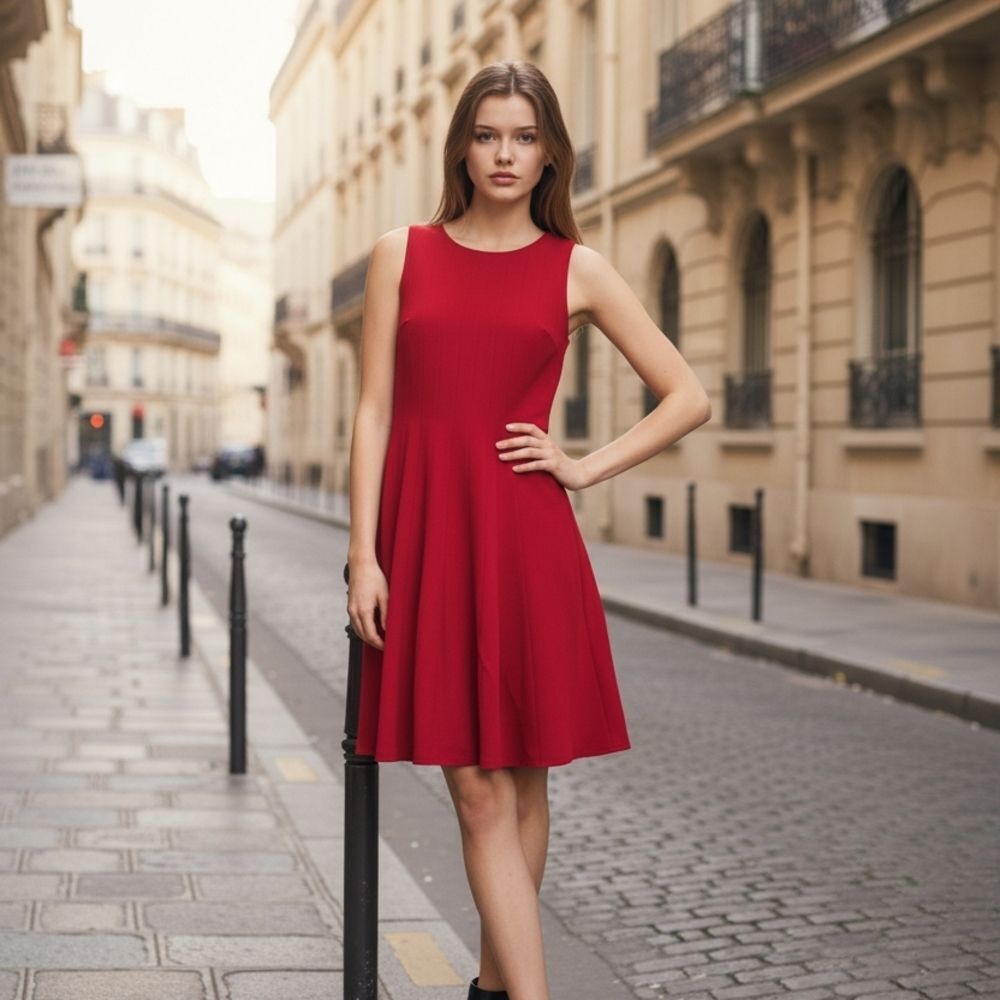 Calvin Klein Red Midi Dress